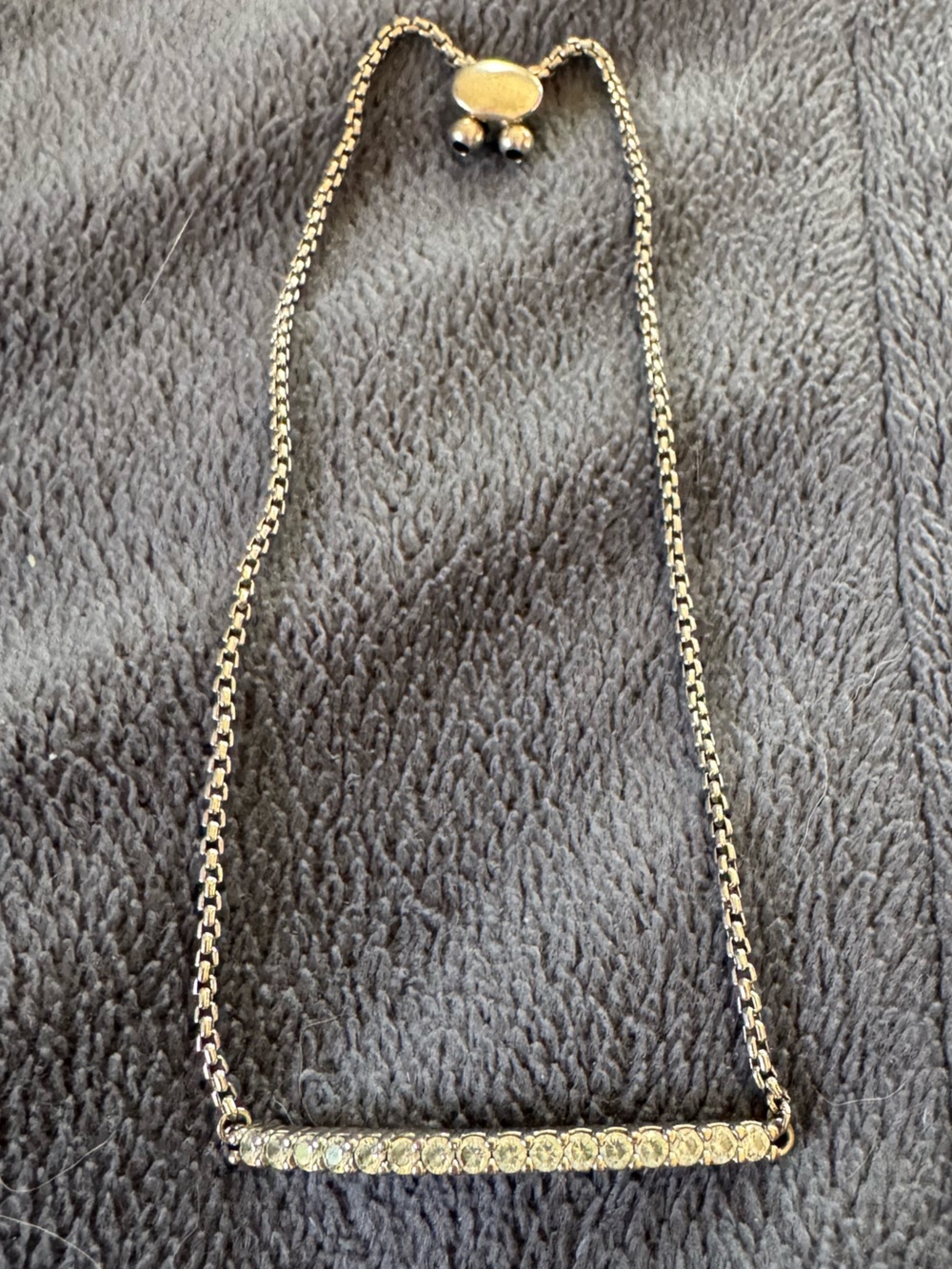 Silver Bar Bracelet with Crystal Accents